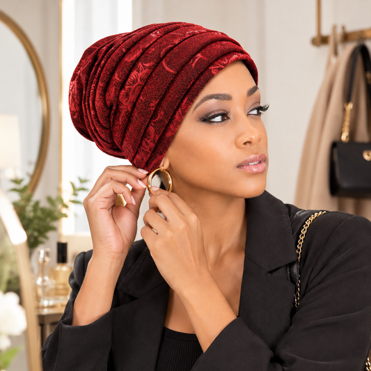 Shimmer Pleated Turban