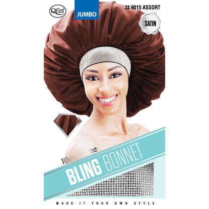 BLING SATIN JUMBO BONNET - RHINESTONE - 9015