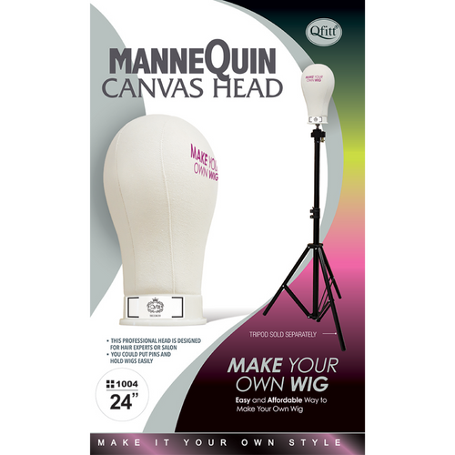 Qfitt Mannequin Canvas Head Inside Poly used for Making,Styling,Drying WIG#1003