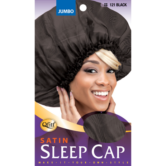 JUMBO SATIN SLEEP CAP [BLACK]