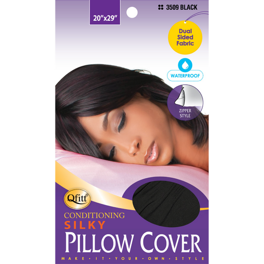 SILKY CONDITIONING PILLOW COVER [BLACK]