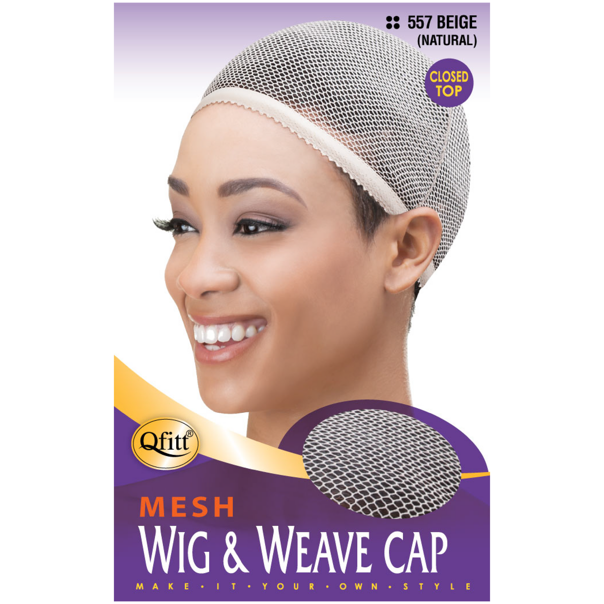 Qfitt Mesh Wig & Weave Cap (Natural) #557 (6 PACKS)
