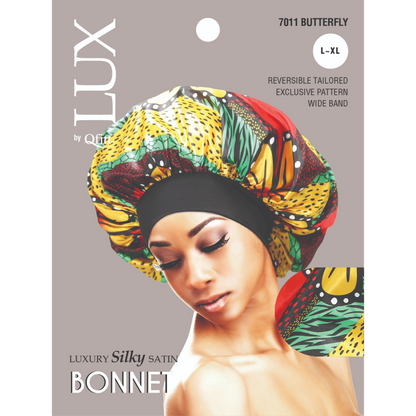 (X-Large) Luxury Silky Satin Bonnet - Pattern - 6 pcs set