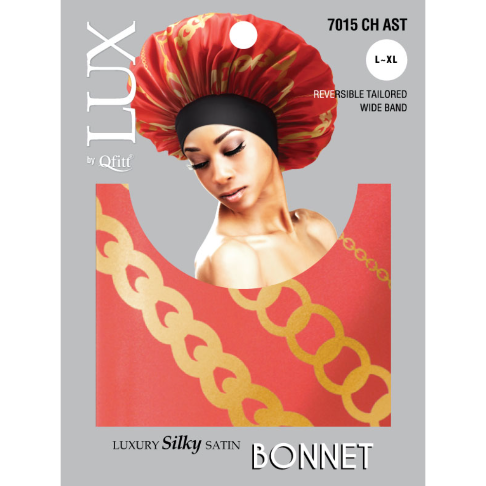 M&M Qfitt REGULAR LUXURY SILKY SATIN BONNET - AFRO # 7041 - 6/packs