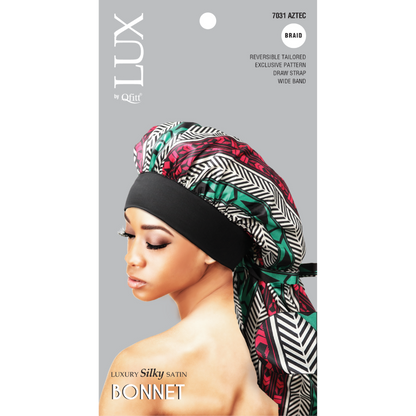 (Braid) Luxury Silky Satin Bonnet - Pattern - 6 pcs set