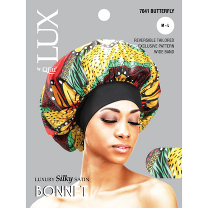 (Regular) Luxury Silky Satin Bonnet - Pattern - 6 pcs set
