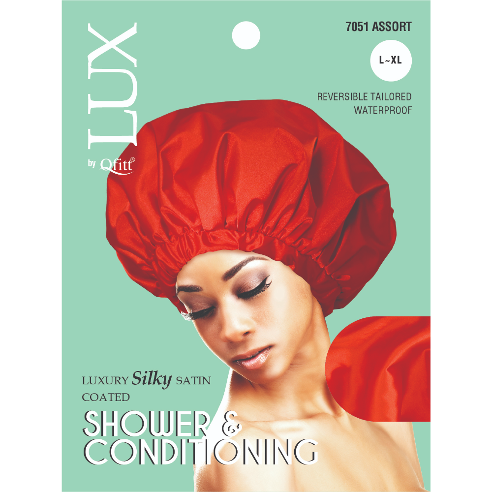 X-LARGE LUXURY SILKY SATIN COATED SHOWER & CONDITIONING - SOLID