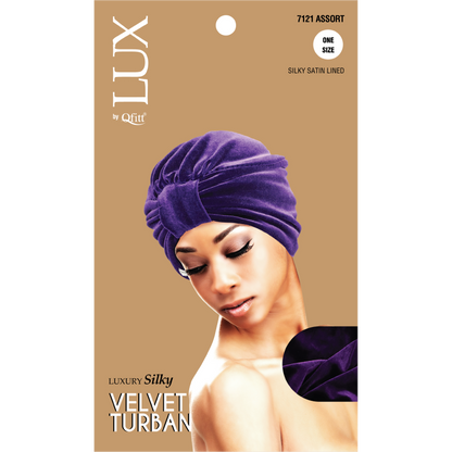 Luxury Silky Velvet Turban - 6 pcs set