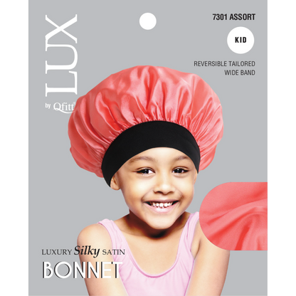 (Kids) Luxury Silky Satin Bonnet - Solid - 6 pcs set