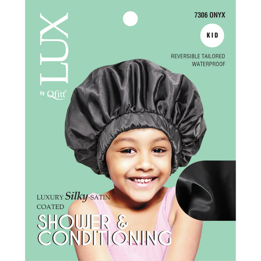 KIDS LUXURY SILKY SATIN COATED SHOWER & CONDITIONING - SOLID [ONYX]