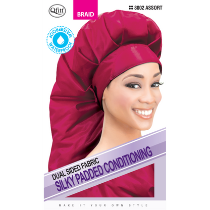 (Braid) Dual Sided Fabric Silky Padded Conditioning Cap - 12 pcs set