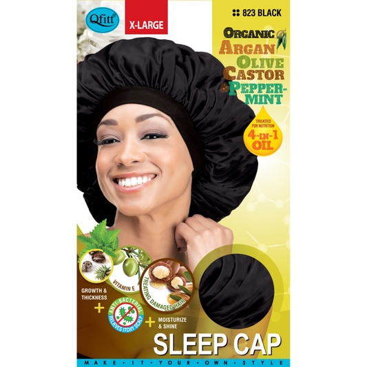 X-LARGE ORGANIC SLEEP CAP [BLACK]