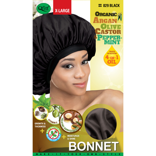 X-LARGE ORGANIC BONNET [BLACK]