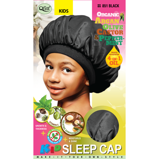 KIDS ORGANIC SLEEP CAP [BLACK]