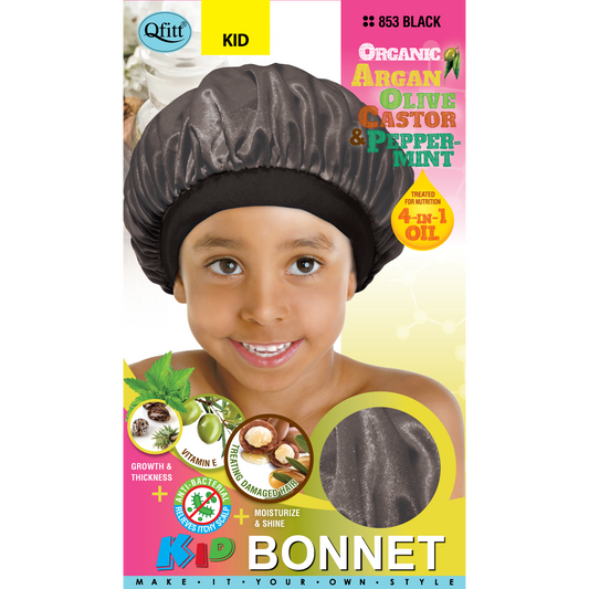 KIDS ORGANIC SATIN BONNET [BLACK]