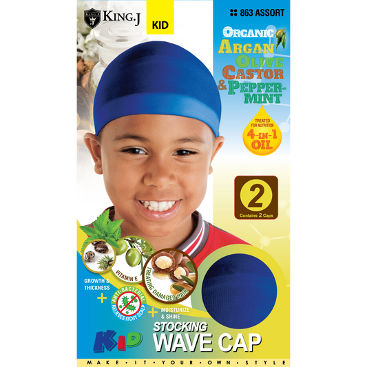 Lusofie 4 Pieces Wave Cap Kid, Children's Satin Wave Cap for Boys