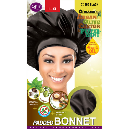 ORGANIC PADDED BONNET [BLACK]