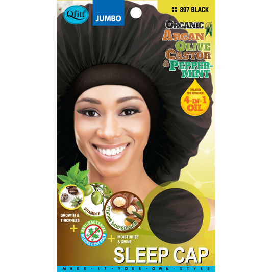 ORGANIC JUMBO SLEEP CAP [BLACK]