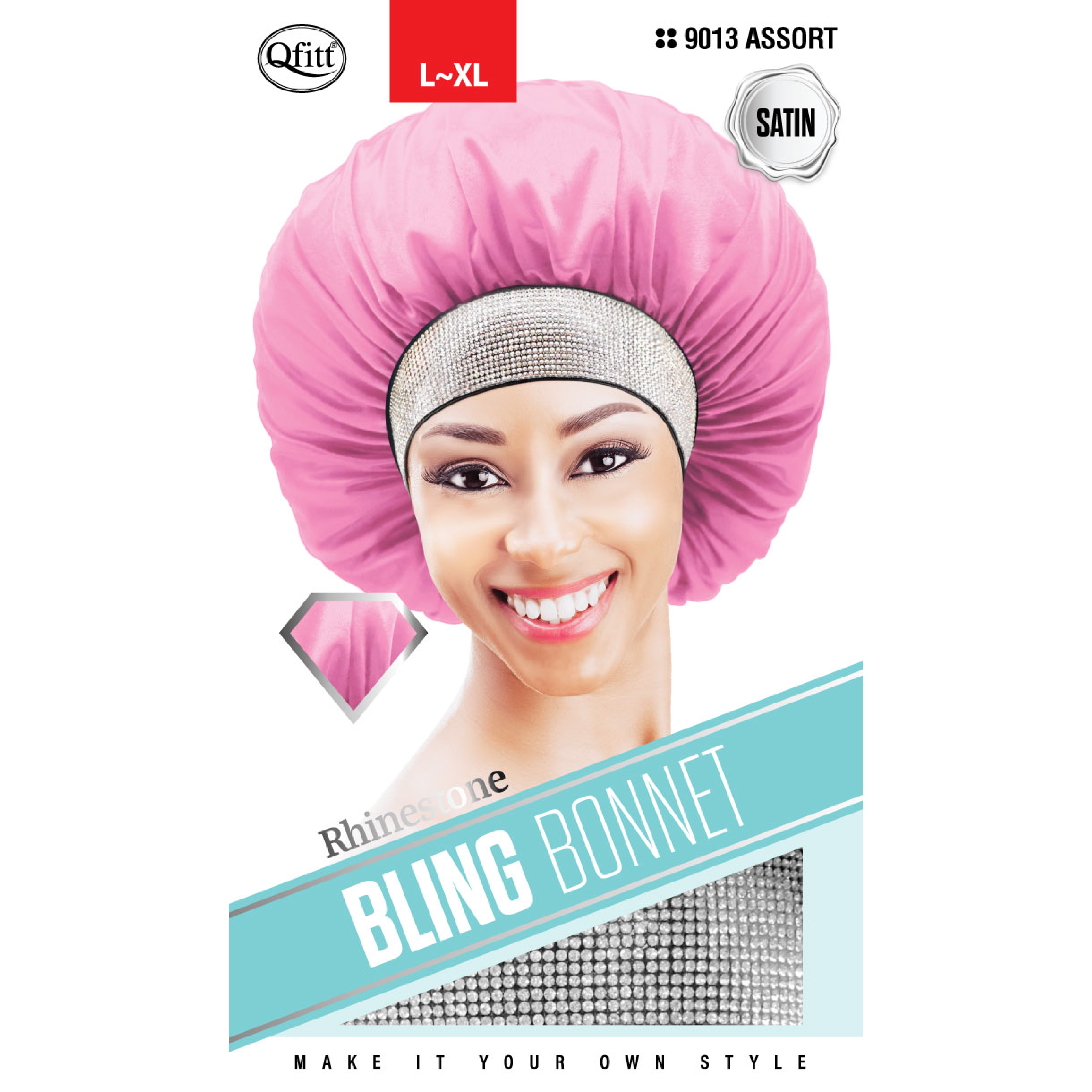 Sublimation Blank Satin Bonnet with Edge Band Bling Rhinestone Cap Double  Layer Designer Bonnets for Women