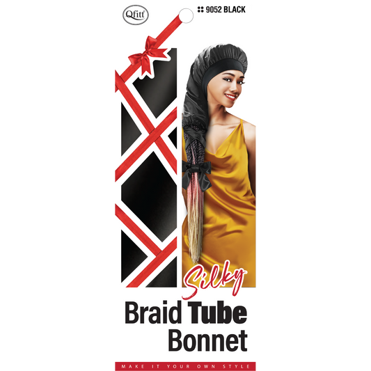 BRAID SILKY TUBE BONNET [BLACK]